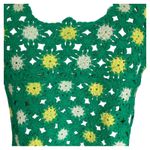 New in NWT Floral Crochet Lace Cropped Tank Top Kelley Green Size S/M Photo 5