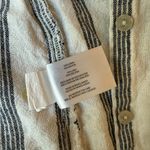 Orvis Linen Black White Striped Coastal Casual Long Sleeve Button Up Shirt Top Photo 4