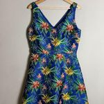 CeCe Havana Fiesta Jacquard Tropical Floral Print Mini Dress Womens 8 Sleeveless Photo 3