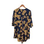 LuLaRoe  Open Cardigan Dark Blue Yellow Marigold Flowers Sz Small Slinky Photo 1