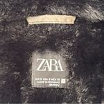 ZARA Longline Puffer Coat Green Faux Fur Removable Hood Small Down Feather Fill Photo 7