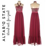 Altar'd State Altar’d State Tiered Halter Maxi Dress in Ruby Red, NWT, Size M Photo 1