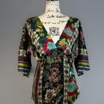 Boston Proper 100% Silk Floral Tunic Top Beaded Embellishment Bohemian Blouse L Photo 0