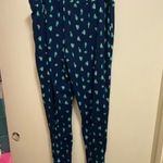 Cuddl Duds Womens Lounge Pajama Pants L Large Cactus Print Navy Blue Green Photo 3
