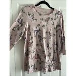 J.Jill Pure Jill Womens Small Pima Stretch Cotton Shirttail Tee Pink Floral Casual Photo 1