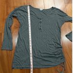 Splendid  Long Sleeve Henley Tunic Top Drawstring Side Olive Green Size Large Photo 7