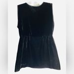J.Crew  Black Velvet Ruffle Sleeveless Smocked Top Y2K Photo 2