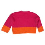 525 America  Women's Pink and Orange Color block Sweater Photo 3