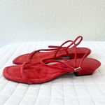 Madewell The Maycie Asymmetric T-Strap Sandal Bandana Red Suede Size 8 Photo 6