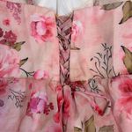 Floral Pink Maxi Dress Ruffle Tiered Corset Back Party Wedding Homecoming Prom Size 8 Photo 12