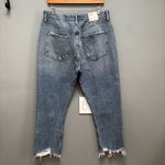 AGOLDE  Riley Crop High Rise Straight Jeans Chewed Hem Haven Blue 32 Photo 4