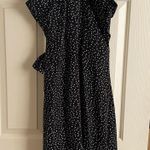 ROW A NEW  Black and White Polka-Dot Dress Side Tie Size L Photo 1