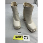 Charlotte Russe Womans Platform Ankle Boots 7 Ivory Side Zip Block Heel Photo 1