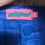 Edikted  Luna Blue Faux Leather Flare Jeans Size Medium Photo 2