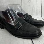 Etienne Aigner  Women's 6.5 CARVER Black Leather Buckle Strap Dress Loafer Shoes Photo 0