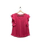 Chico's Flutter Sleeve Linen Top Pink Size 1(M) Coastal Beach Summer Resortwear Photo 1