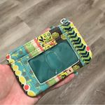 Fossil Keychain Zip ID Case Card Holder Wristlet Colorful Pattern Blue Yellow Photo 6