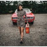 Love In Leopard Bodycon Dress L Ruched Front Long Sleeve Made in US NWOT Brown Size L Photo 1