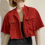 Forever 21 Rusty Red Customized Cropped Denim Jacket Size M Photo 2