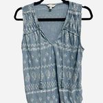 Lucky Brand Bandana Style Print Tank Tie VNeck Size Medium Blue Americana Photo 0