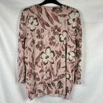 Alfred Dunner Glitter Sequin Floral Cardigan Large Pink Photo 3
