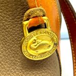 Dooney & Bourke Authentic tan brown pebbled leather drawstring bucket bag … Photo 3