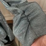 Boutique Brand Ice Blue Metallic Long Sleeve Wrap Front Romper S Photo 4