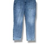 Good American  Denim Utility Jumpsuit Short Sleeve Belted Light Wash Size 6 Photo 3