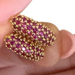 Gorgeous‎ Gold and Pink Huggie Earrings Photo 0