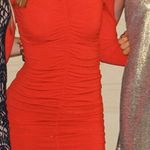 Motel Red Rouched Long Sleeve Dress Photo 0