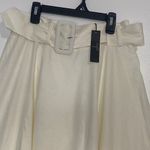 T Tahari  Ivory A-Line Skirt with Buckle Detail Photo 2