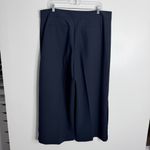 Talbots Navy Button Hem Wide Leg Crop Size 16 Workwear Career Office Work Photo 2