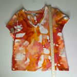 Chico's  Tie Dye Abstract Size 2 Large V-Neck Colorful Vibrant Stretch Comfy Photo 6