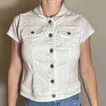 Mudd  White Button Up Cropped Vest Size L Photo 1