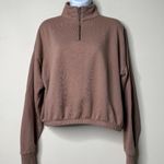 American Eagle Mauve Cropped 1/4 Zip Pullover Women's Small Photo 0