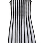 Milly  Black White Striped Knit Fit & Flare Sleeveless Dress Womens S Classic Photo 0