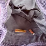 The Sak  navy blue Crochet Backpack Drawstring Purse Boho Bucket Bag hobo Photo 3