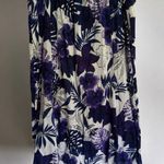 Laura Scott  Women's Skirt Size Large Lined Blue Purple Swing Floral Photo 0