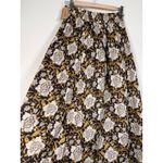 Natural Life  Maxi Skirt Floral Print Brown Beige Yellow L XL Smocked Waist Boho Photo 1