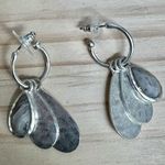 Bella Uno Sterling Silver Dangle Earrings with Gray Stone Accents Photo 3