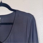 Zyia  Active Black Grey Micro Stripe V Neck Long Sleeve Tee Shirt Womens XL Top Photo 8