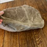 Suede leather Italian Maurizio Taiuti large grungy deconstructed hobo tote bag Tan Photo 8