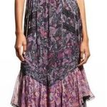 Rococo Sand Nott Sweetheart Tiered Metallic Purple Paisley Maxi Dress Size S Photo 0