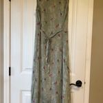 Floral Green Sleeveless Dress Size L Photo 2