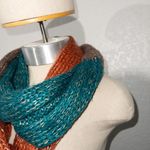 infinity New Unbranded Color Block Orange Tan Blue Sequin Scarf Photo 1