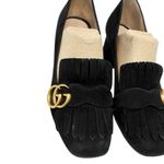 Gucci  Marmont Black Fringe Suede Loafers Size 39 Photo 3