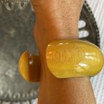 Mango  TREE Mustard Yellow Gold Light Wooden Boho Bangle Bracelet Photo 5