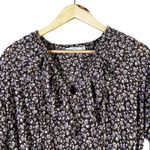 Lush Clothing LUSH Brown Lilac Floral Print Smocked Waist Tiered Ruffle Mini Dress Size S Photo 2
