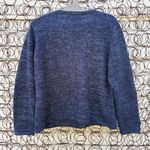 Y2K Tiara International Ugly Christmas Cardigan Winter Scene Snowman House 1X Blue Photo 6