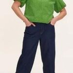 Kate Spade X Target NWT High Rise Straight Leg Wide Cuff Size 16 Blue Photo 0